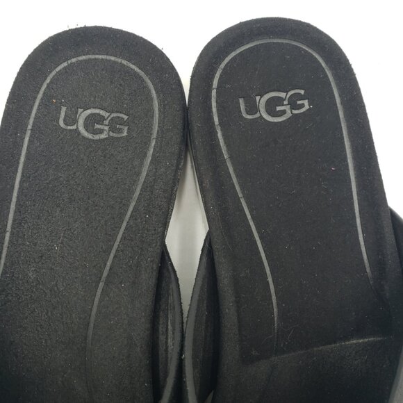 UGG Kari Criss Cross Sandals 7.5 Womens‎ Leather Slip On Black - Picture 6 of 9